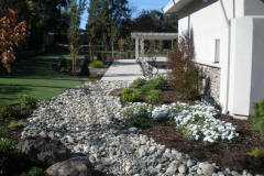 Artificial turf and dry stream bed