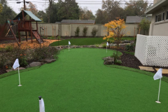 Putting green by dry stream bed