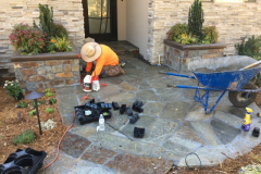 During construction Planter boxes and flagstone patio