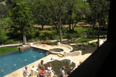 Contemporary pool with spa