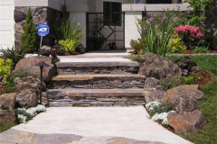 Entry with dry stack flagstone steps