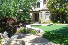 Putting green and plantings